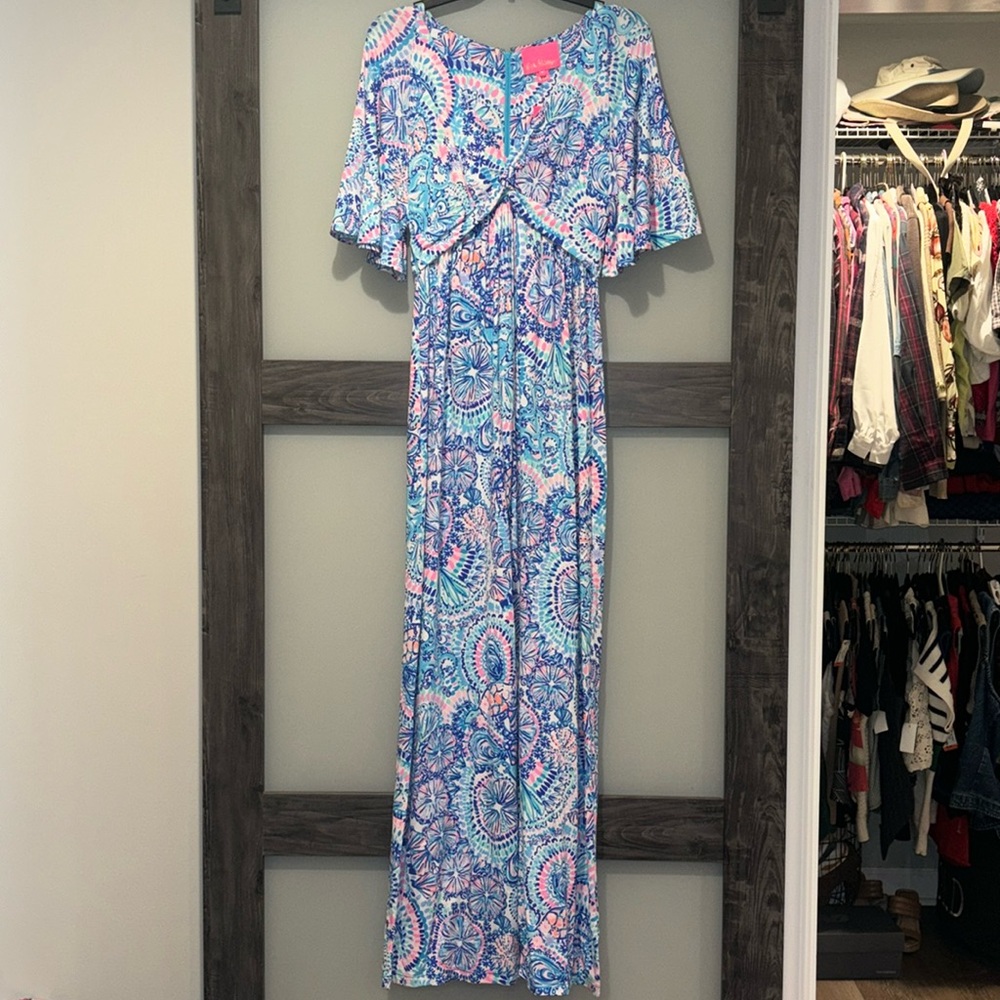 NWT Gorgeous Lilly Pulitzer Minka sleeved maxi dress size 0